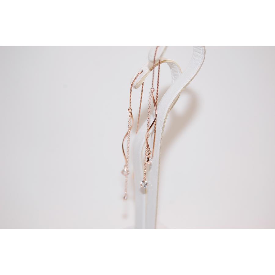 サマンサティアラK10PGホワイトトパーズロングピアス