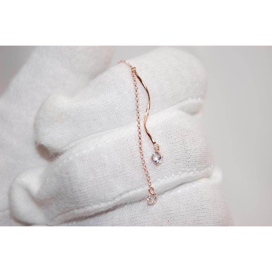 サマンサティアラK10PGホワイトトパーズロングピアス