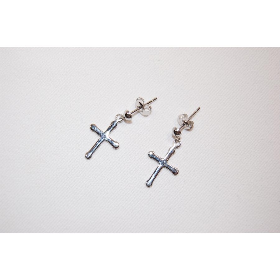 Pt900 プラチナ クロス ピアス 【中古】【当日発送】 : ラビ 