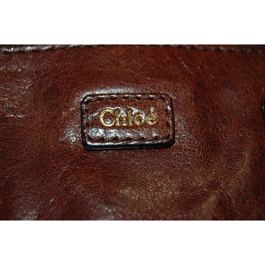 Chloe レザー エテル 2way ハンドバッグ ブラック ブラウン 保存袋付 Chloe レザー エテル 2way ハンドバッグ ブラック ブラウン 保存