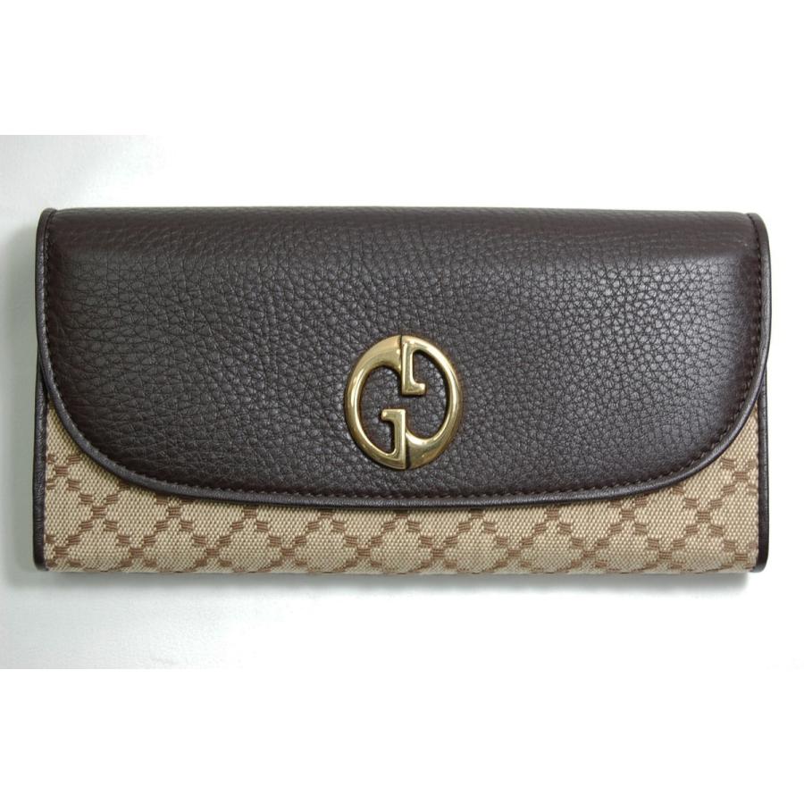 【箱付き】GUCCI 長財布　ディアマンテ　ダークブラウン 箱付き】GUCCI 長財布ディアマンテダークブラウン
