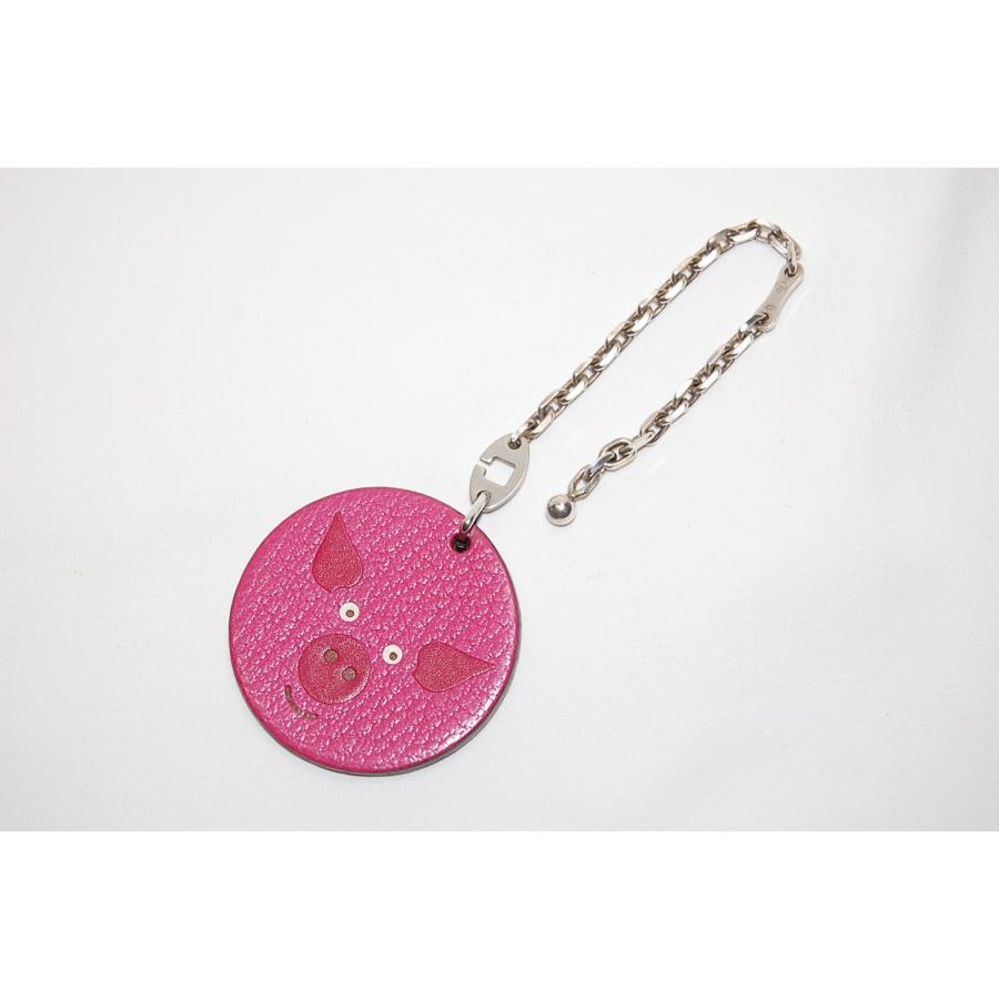 【希少限定品】エルメス　HERMES　バッグチャーム　猪 アニマル チャーム エルメス バッグチャーム レザー シルバー925 ブラウン イノシシ 2007