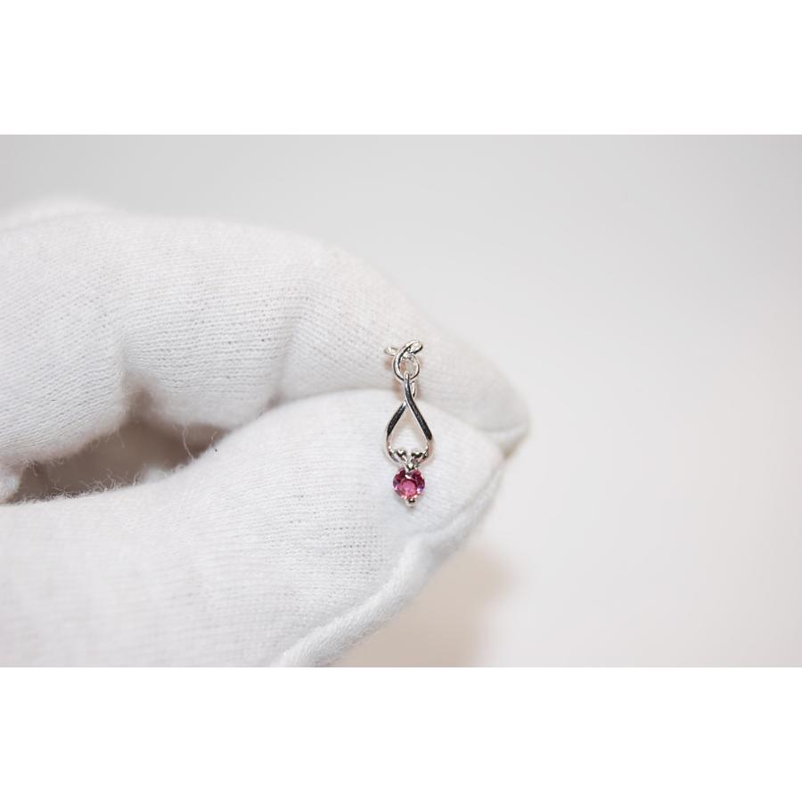 Pt850 プラチナ ピンクトルマリン ピアス 【中古】【当日発送 