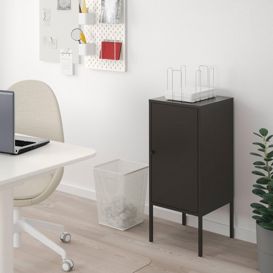 全国どこでも送料無料 IKEA キャビネット LIXHULT チャコール, cm