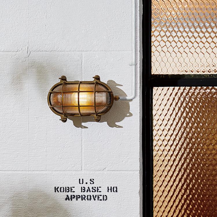 BR-5025 アートワークスタジオ ARTWORKSTUDIO ウォールランプ Beach house-oval wall lamp L 船舶照明 防雨 マリン 【要電気工事】 3年保証の画像