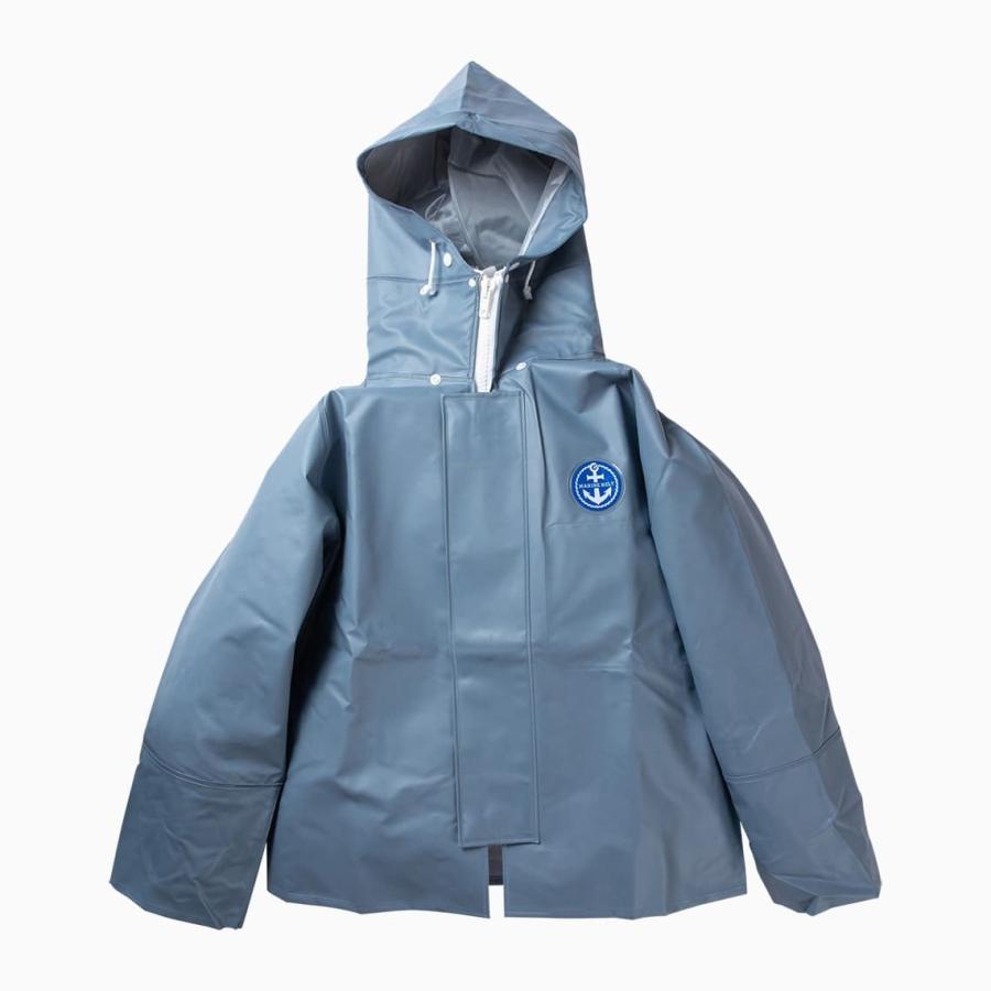 【価格相談可】プロ仕様漁師用雨合羽 LL グレー水産カッパ マリンレリー 尾崎産業 マリンレリー 漁師用合羽 グレー S〜LL パーカー 上着 カッパ