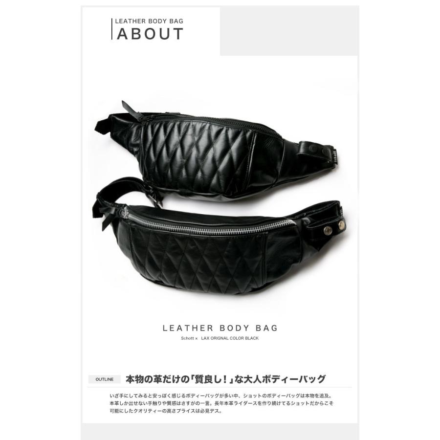 Schott N.Y.C ショット パデッド ボディ バッグ 3109023 男性用 Schott N.Y.C ショット パデッド ボディ バッグ 3109023 男性用