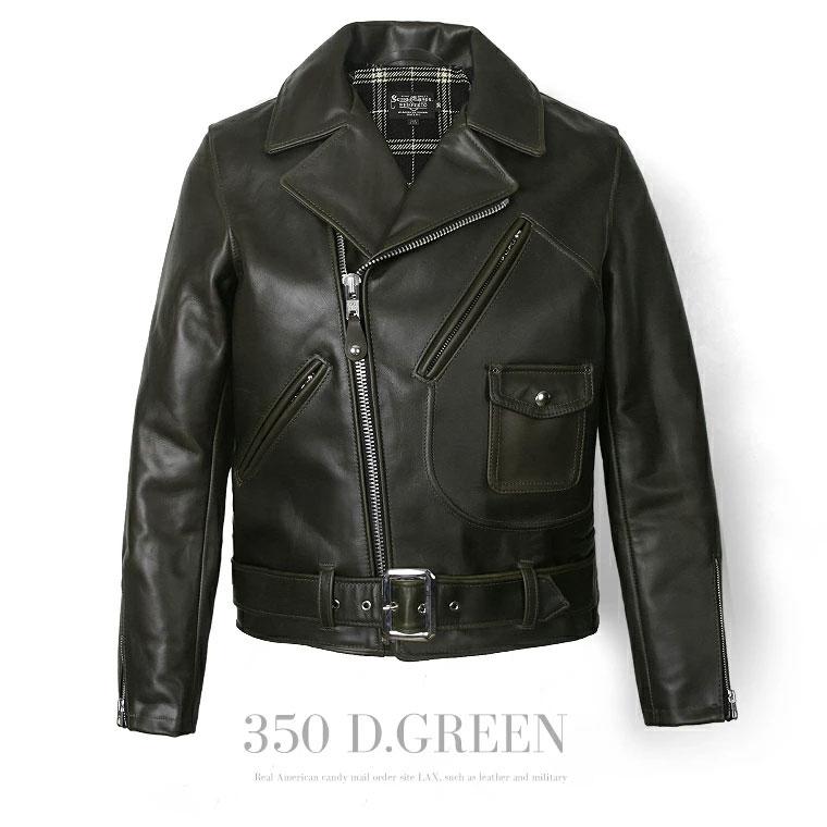 SCHOTT　Dポケスタジャン袖レザー美品ブラック Schott N.Y.C（ショット） Schott D-POCKET ダブルライダース D