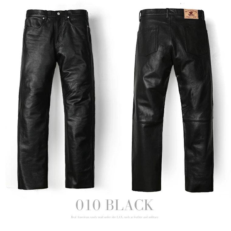 【ポイント10倍】Schott ショット LOT.025 LEATHER PANTS レザーパンツレザーパンツ 牛革 カウハイド ストレート 作業着 ワイドパンツ バイカー 7825915002 2025の画像