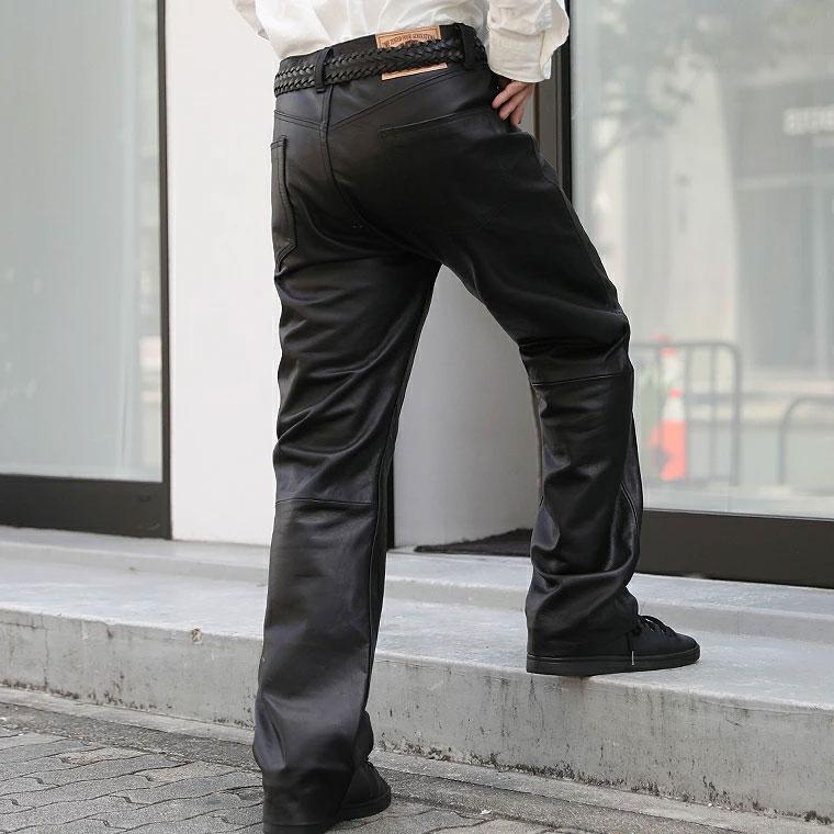 【ポイント10倍】Schott ショット LOT.025 LEATHER PANTS レザーパンツレザーパンツ 牛革 カウハイド ストレート 作業着 ワイドパンツ バイカー 7825915002 2025の画像