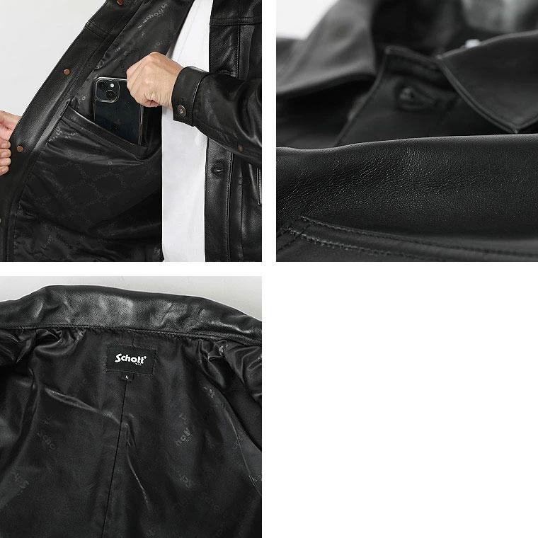 Schott ショット SHEEP LEATHER 1st TRACKER JACKET シープレザー1stトラッカージャケット 革ジャン ワーク Gジャン 7823150012 7825950015の画像