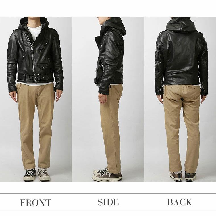 Schott ショット 503HDT HOODED ONESTAR フードワンスター レザー フルジップ パーカー 革ジャン レザーパーカー フード バイカー 本革  7823950106  7825950024の画像