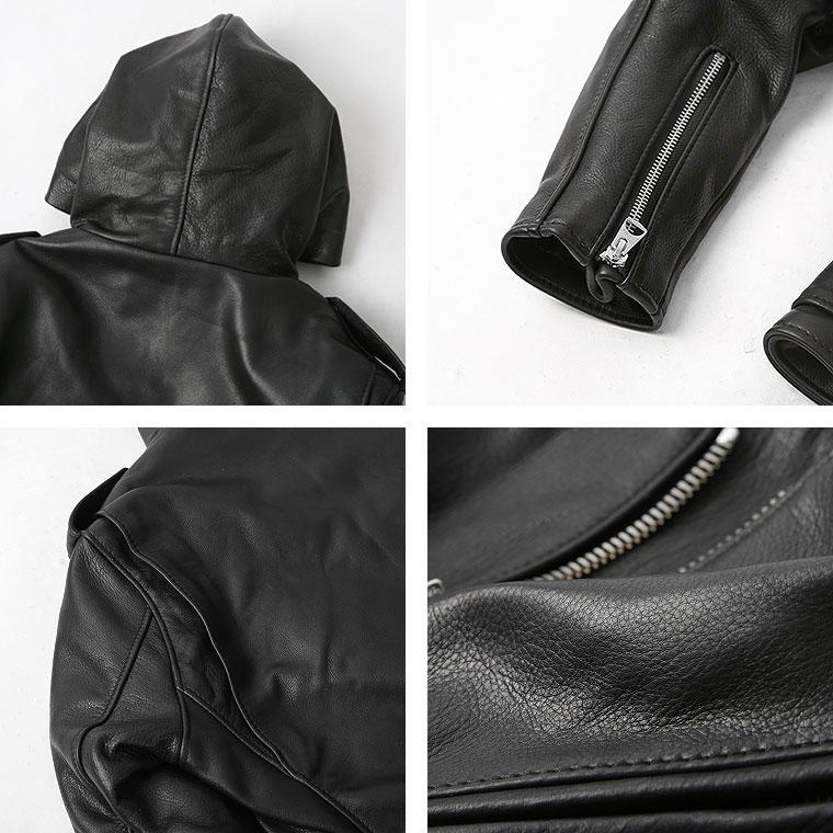 Schott ショット 503HDT HOODED ONESTAR フードワンスター レザー フルジップ パーカー 革ジャン レザーパーカー フード バイカー 本革  7823950106  7825950024の画像