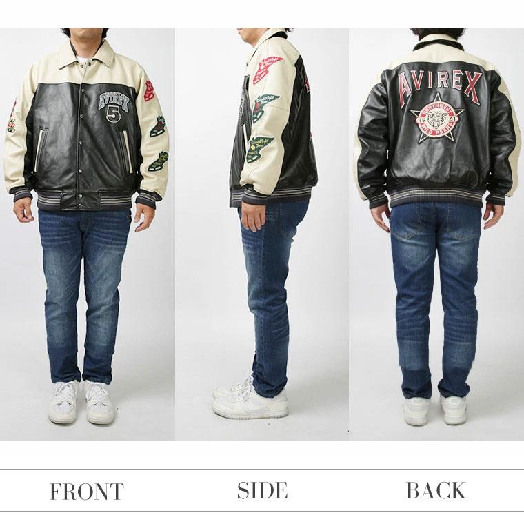【ポイント10倍】AVIREX アビレックス アヴィレックス  STADIUM JACKET WILD BEARS スタジアム ジャケット ワイルド ベアーズ レザージャケット 7833950013 2025の画像