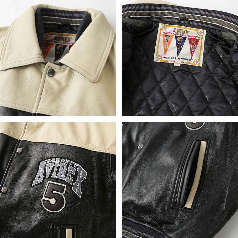 【ポイント10倍】AVIREX アビレックス アヴィレックス  STADIUM JACKET WILD BEARS スタジアム ジャケット ワイルド ベアーズ レザージャケット 7833950013 2025の画像