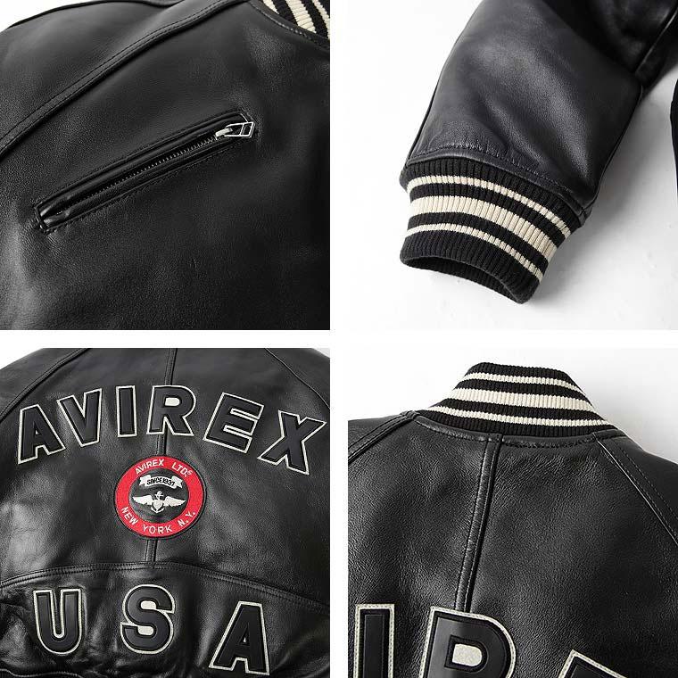 【ポイント10倍】AVIREX アビレックス バーシティジャケット 羊革 VARSITY JACKET 6181032 7834950015の画像