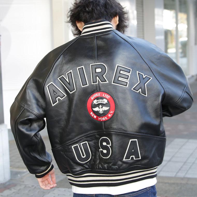 【ポイント10倍】AVIREX アビレックス バーシティジャケット 羊革 VARSITY JACKET 6181032 7834950015の画像