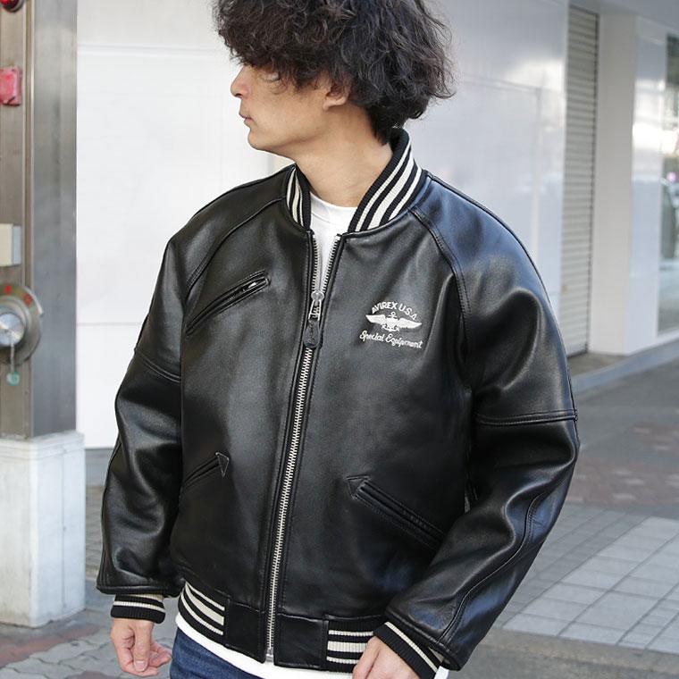 【ポイント10倍】AVIREX アビレックス バーシティジャケット 羊革 VARSITY JACKET 6181032 7834950015の画像