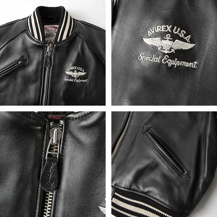 【ポイント10倍】AVIREX アビレックス バーシティジャケット 羊革 VARSITY JACKET 6181032 7834950015の画像