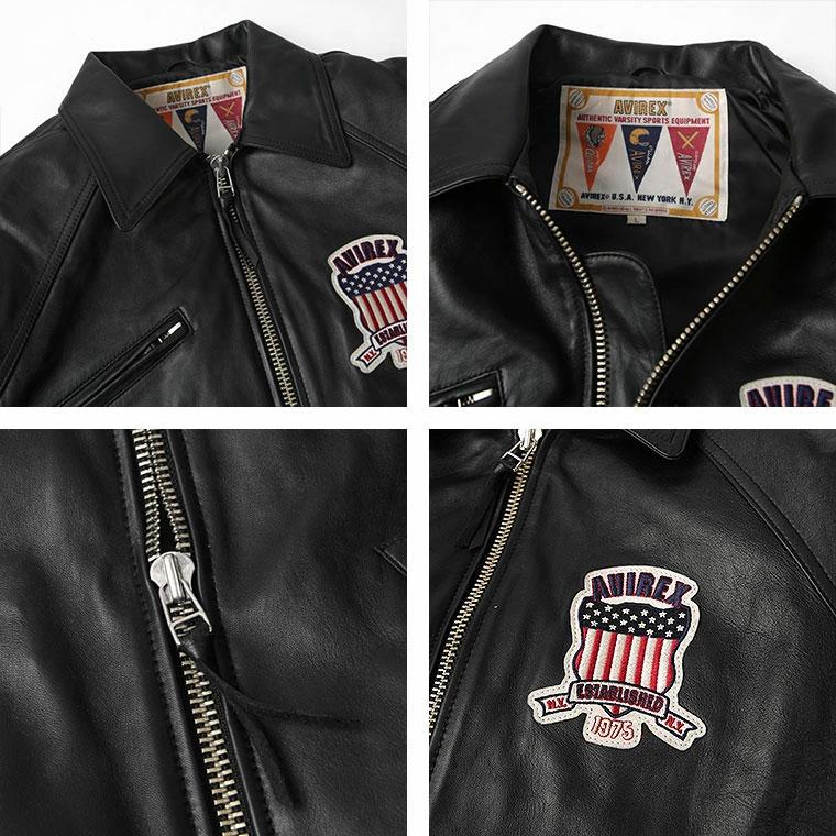 【ポイント10倍】AVIREX アビレックス アヴィレックス VARSITY バーシティ バーシティー ヴァーシティ ヴァーシティー レザージャケット ラムレザー 7834950016の画像