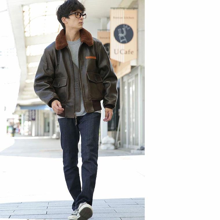 【雰囲気抜群】AVIREX フライトジャケット　 G-1 ラムレザー ブラック アヴィレックス AVIREX G－1 FLIGHT JACKET ANTIQUE LAMB / G－1