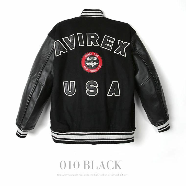 【ポイント10倍】AVIREX アビレックス アヴィレックス  SUGNATUR VARSITY JACKET シグネチャー バーシティ ジャケット レザージャケット 革ジャン 7834952036の画像