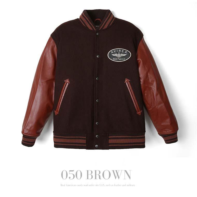 【ポイント10倍】AVIREX アビレックス アヴィレックス  SUGNATUR VARSITY JACKET シグネチャー バーシティ ジャケット レザージャケット 革ジャン 7834952036の画像