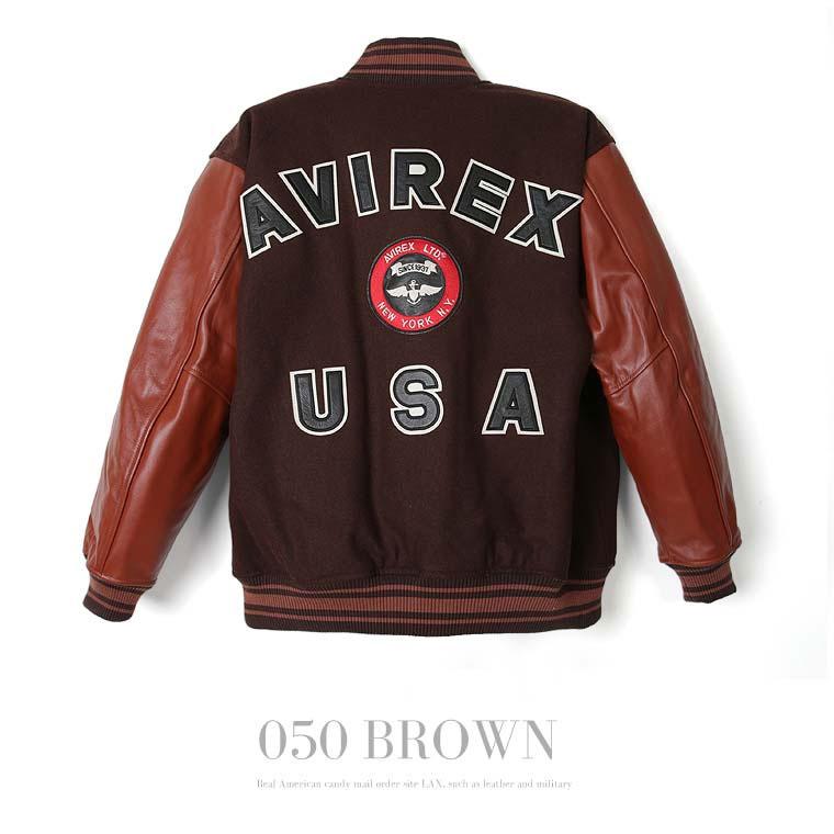 【ポイント10倍】AVIREX アビレックス アヴィレックス  SUGNATUR VARSITY JACKET シグネチャー バーシティ ジャケット レザージャケット 革ジャン 7834952036の画像