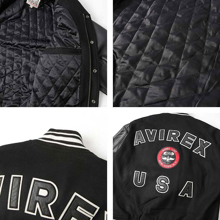 【ポイント10倍】AVIREX アビレックス アヴィレックス  SUGNATUR VARSITY JACKET シグネチャー バーシティ ジャケット レザージャケット 革ジャン 7834952036の画像