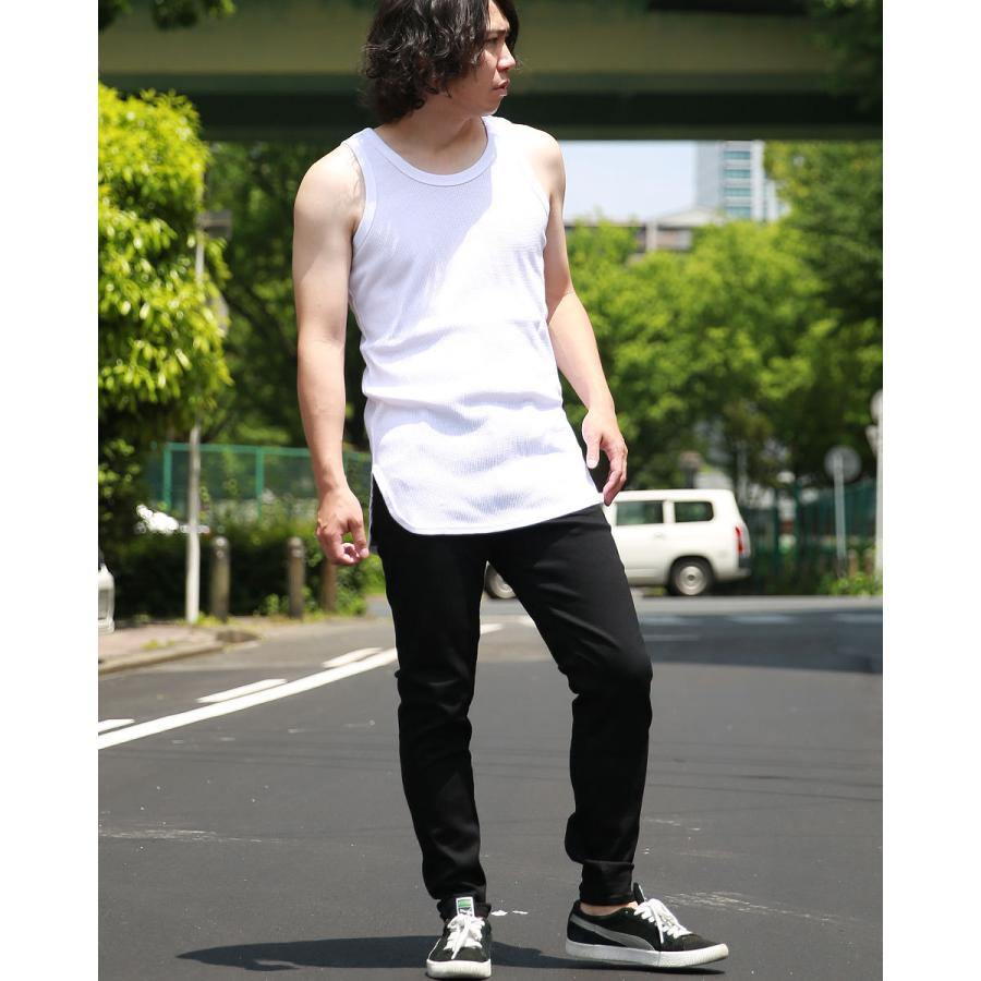 ワッフル タンクトップ サーマル メンズ トップス インナー お洒落 カットソー 春服 夏服 ベーシック  無地 カジュアル ラックス WEB-1 |  | 03