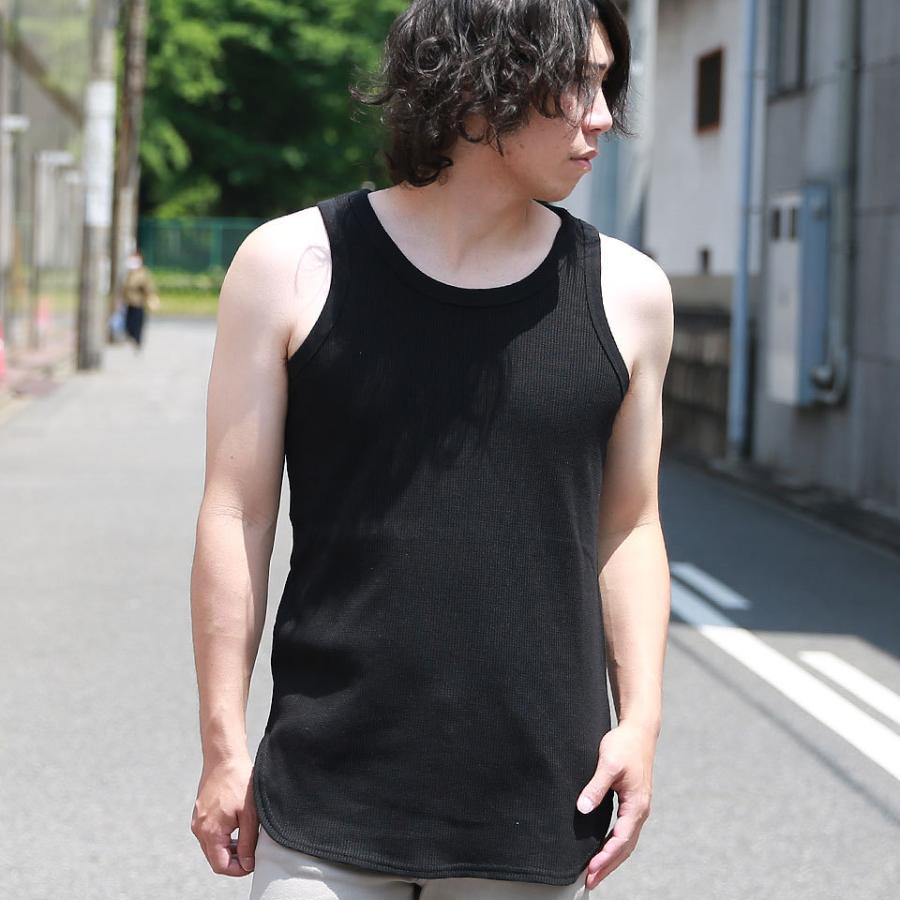 ワッフル タンクトップ サーマル メンズ トップス インナー お洒落 カットソー 春服 夏服 ベーシック  無地 カジュアル ラックス WEB-1 |  | 04
