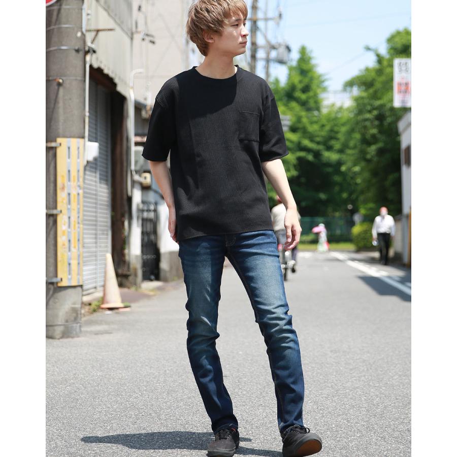 ワッフル ポケット ｔシャツ サーマル メンズ トップス インナー お洒落 カットソー 春服 夏服 ベーシック  無地 |  | 05