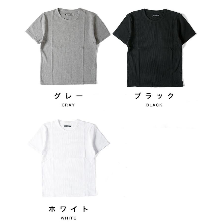 ワッフル クルーネックｔシャツ サーマル メンズ トップス インナー お洒落 カットソー 春服 夏服 ベーシック  無地 |  | 11