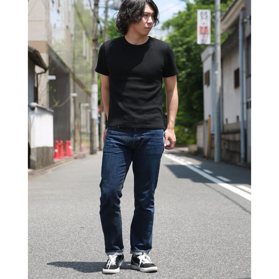 ワッフル クルーネックｔシャツ サーマル メンズ トップス インナー お洒落 カットソー 春服 夏服 ベーシック  無地 |  | 07