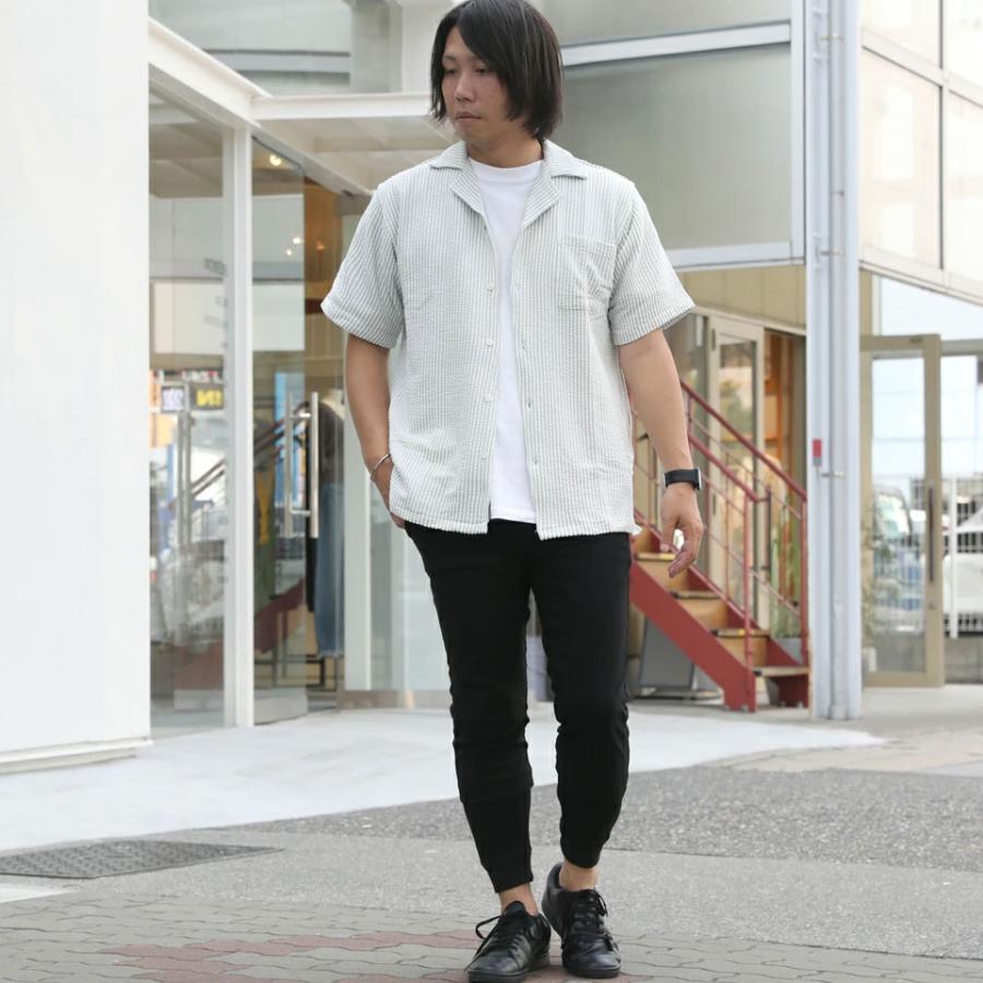 シャツ メンズ 半袖 半袖シャツ オープンカラー スキッパー 開襟シャツ ストライプ シアサッカー パイル ジャガード カジュアル 夏 服 夏服 春夏 WEB-418 |  | 15