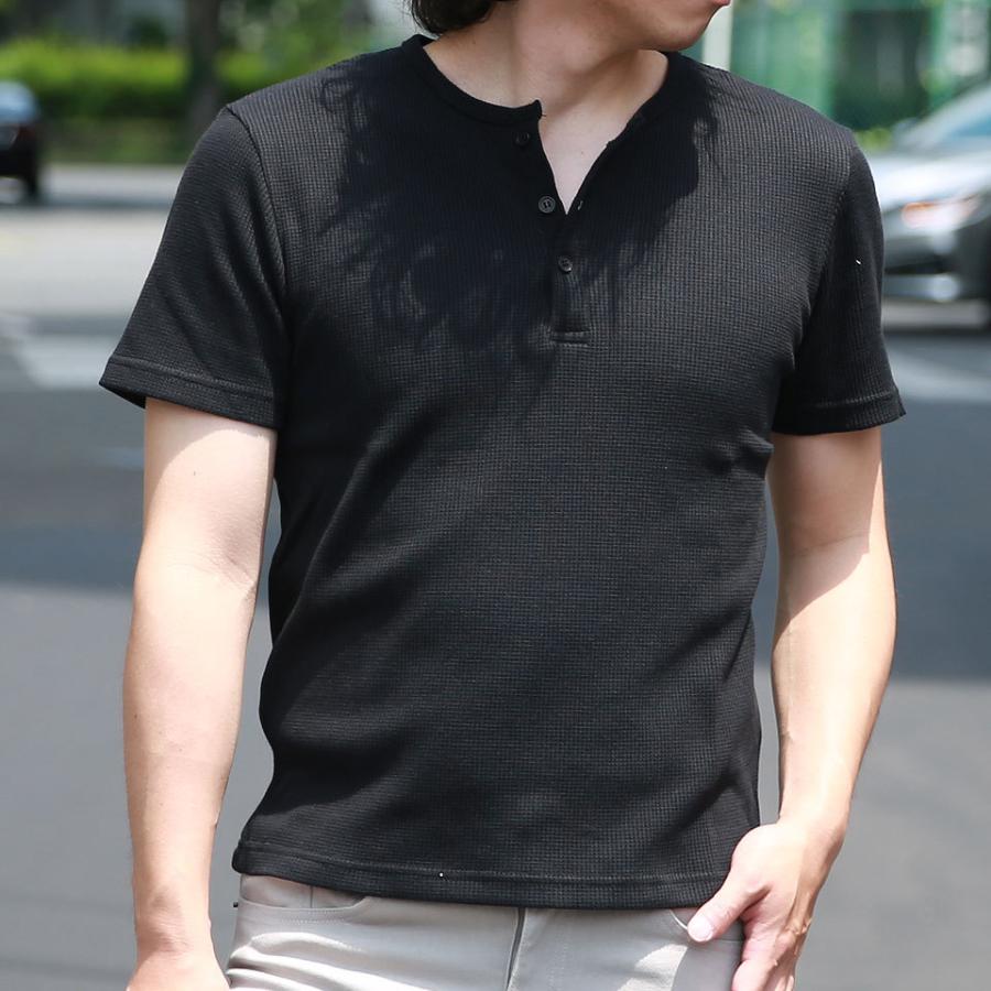 サーマル ヘンリーネック tシャツ メンズ トップス インナー お洒落 カットソー 春服 夏服 ミリタリー ベーシック テレコ 無地 |  | 04