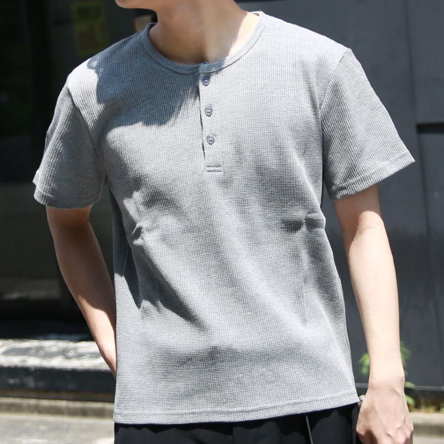 サーマル ヘンリーネック tシャツ メンズ トップス インナー お洒落 カットソー 春服 夏服 ミリタリー ベーシック テレコ 無地 |  | 06
