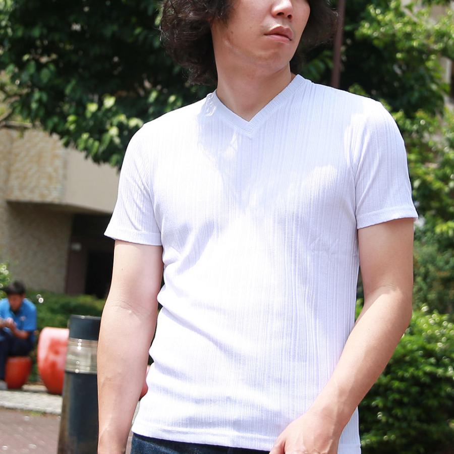 スパン テレコ Tシャツ メンズ トップス インナー お洒落 カットソー 春服 夏服 Vネック カジュアル ラックス WEB-5 |  | 02