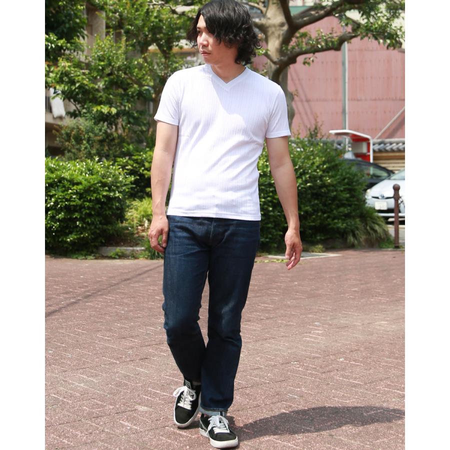 スパン テレコ Tシャツ メンズ トップス インナー お洒落 カットソー 春服 夏服 Vネック カジュアル ラックス WEB-5 |  | 03