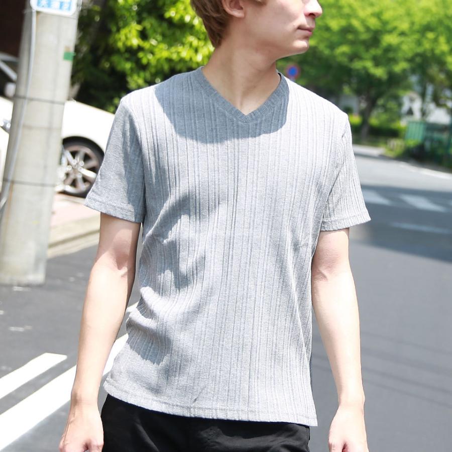 スパン テレコ Tシャツ メンズ トップス インナー お洒落 カットソー 春服 夏服 Vネック カジュアル ラックス WEB-5 |  | 04