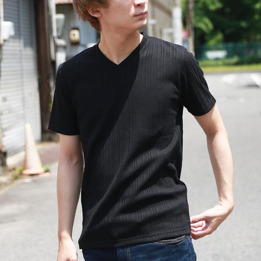 スパン テレコ Tシャツ メンズ トップス インナー お洒落 カットソー 春服 夏服 Vネック カジュアル ラックス WEB-5 |  | 06