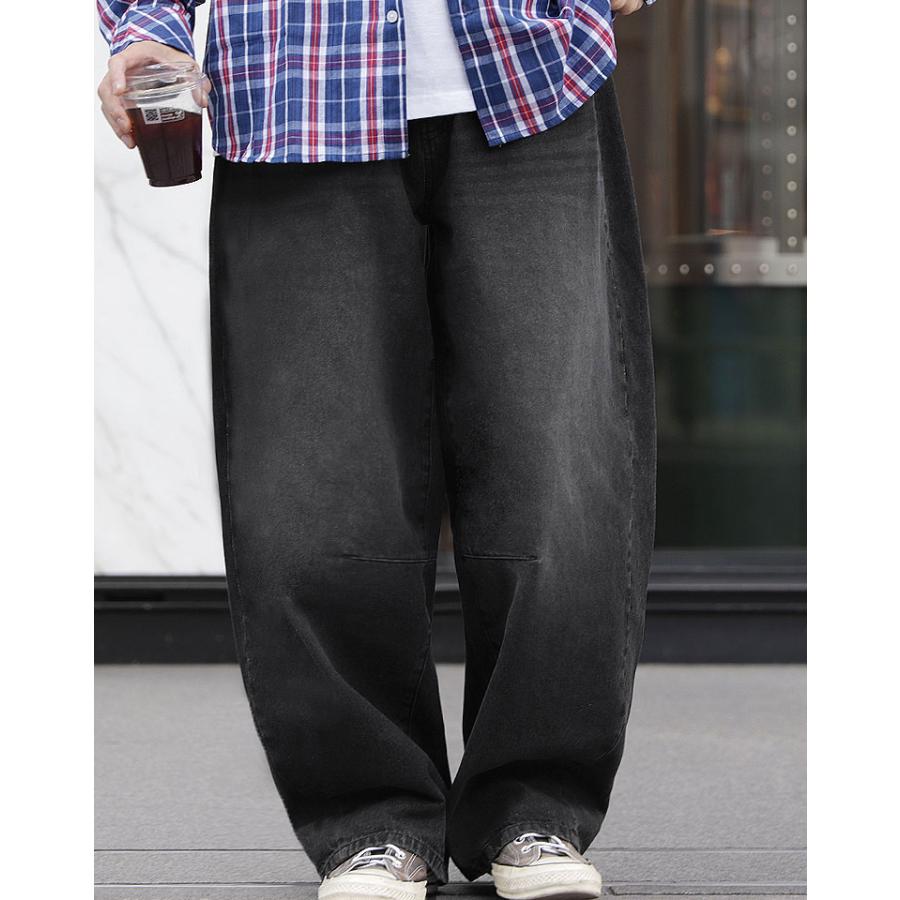 バレルレッグジーンズ パンツ ワイドパンツ デニム ワイドデニムパンツ ジーパン バギーパンツ 太め ルーズシルエット オーバーサイズ  ワンウォッシュ WEB-657 |  | 07