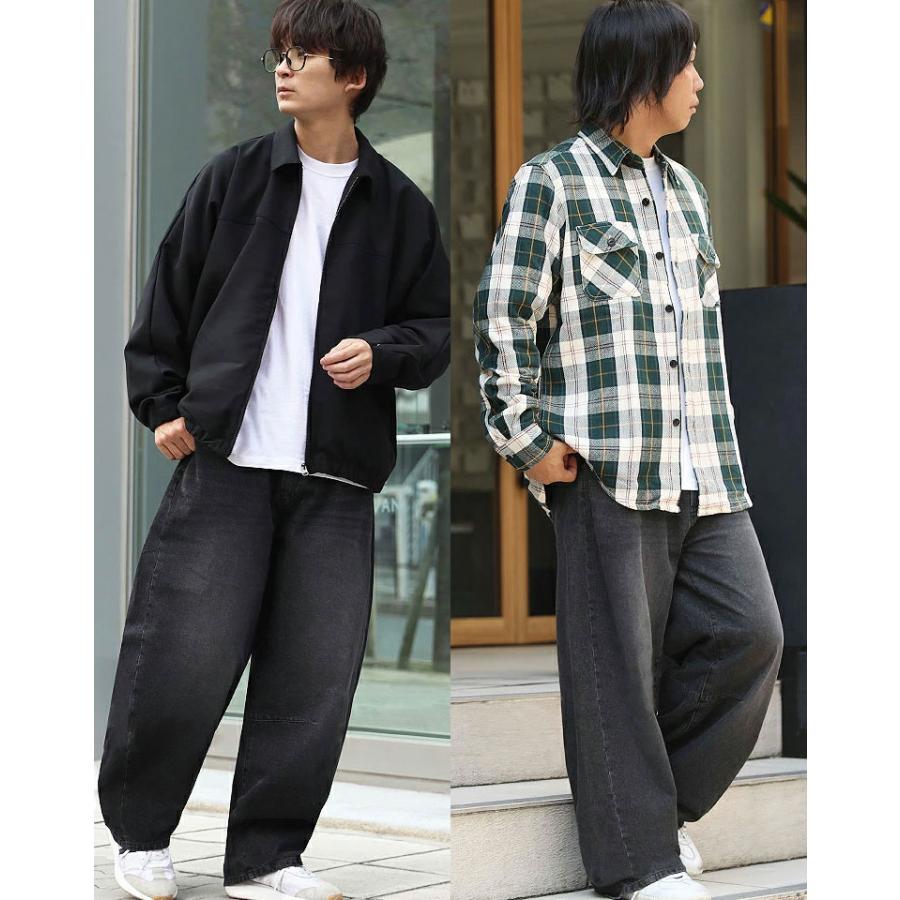 バレルレッグジーンズ パンツ ワイドパンツ デニム ワイドデニムパンツ ジーパン バギーパンツ 太め ルーズシルエット オーバーサイズ  ワンウォッシュ WEB-657 |  | 08