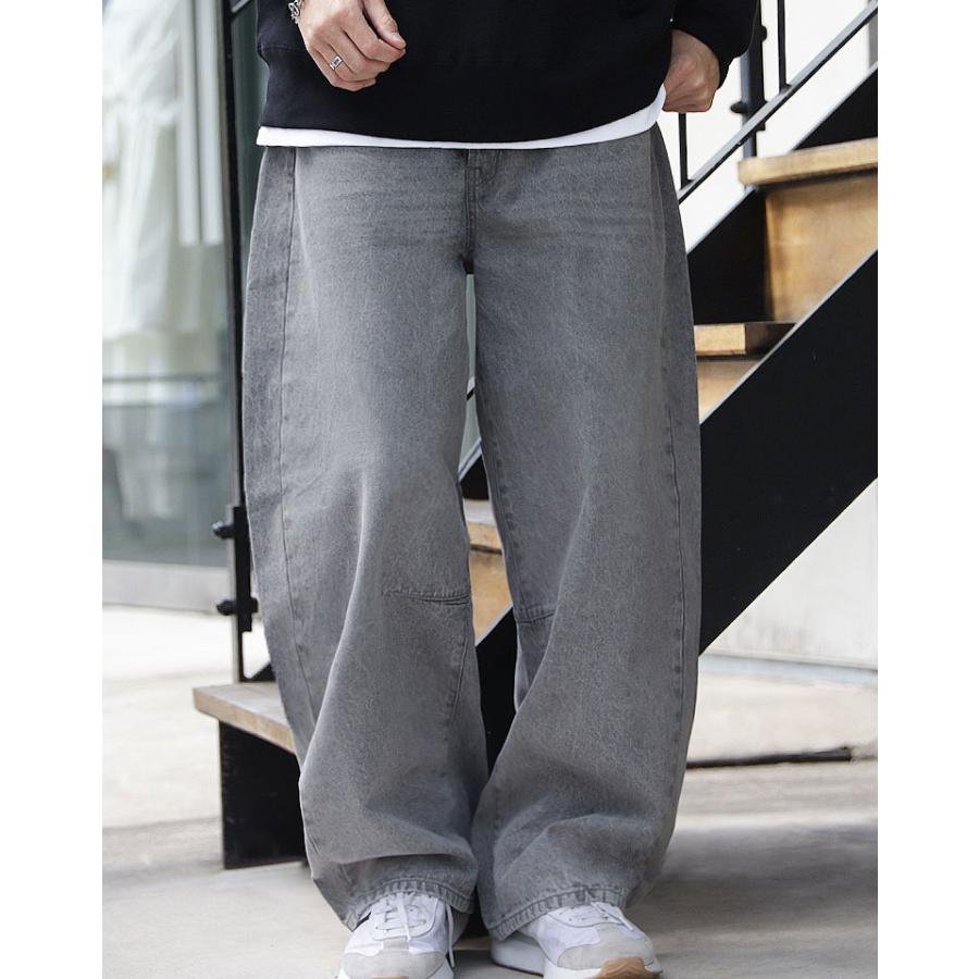 バレルレッグジーンズ パンツ ワイドパンツ デニム ワイドデニムパンツ ジーパン バギーパンツ 太め ルーズシルエット オーバーサイズ  ワンウォッシュ WEB-657 |  | 09