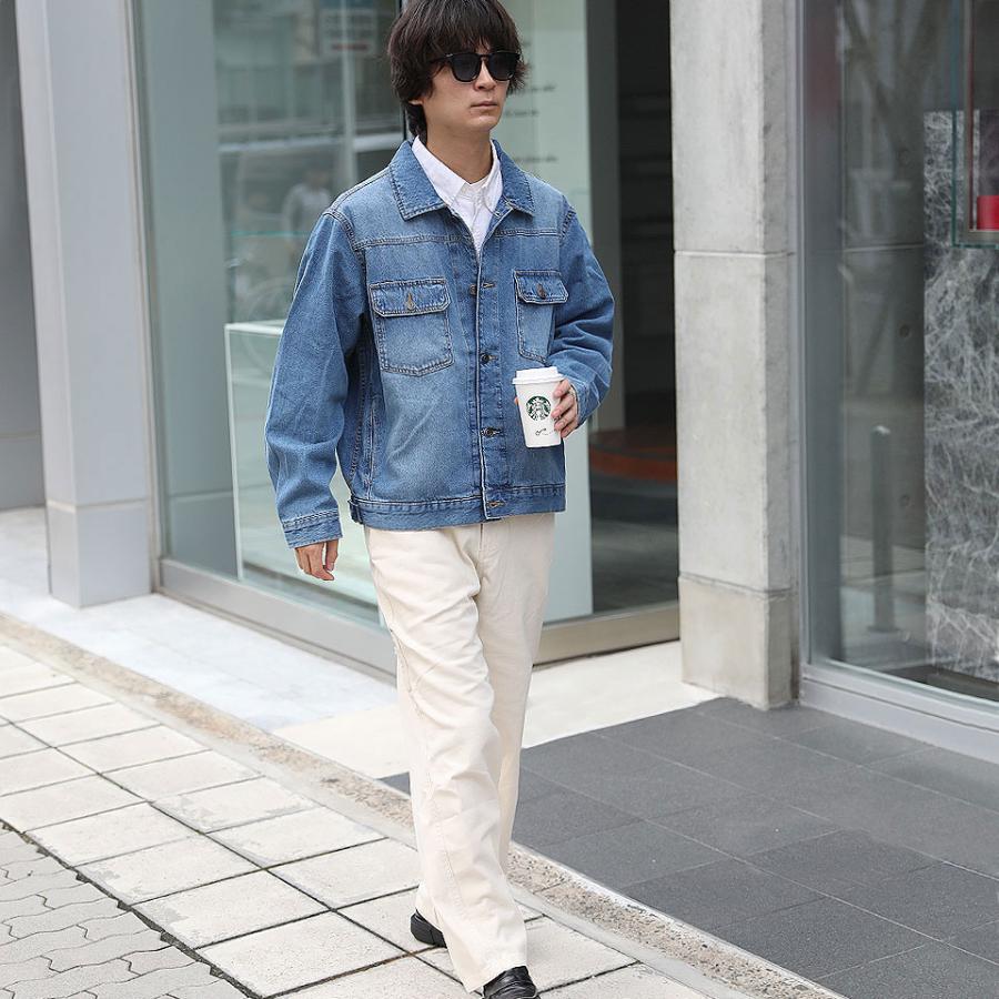 ライトブルー オーバーサイズ デニムジャケット デニムジャケット メンズ Gジャン オーバーサイズ アウター デニム 綿