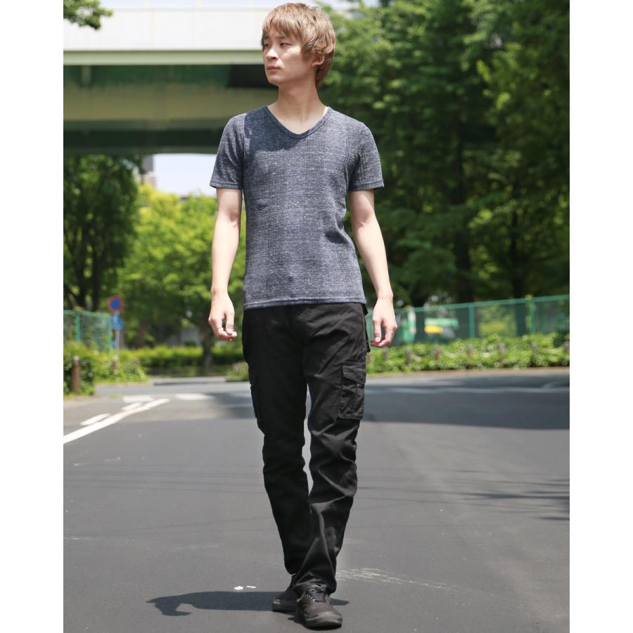 ヘザー テレコ Tシャツ 杢 メンズ トップス インナー お洒落 カットソー 春服 夏服 Vネック カジュアル ラックス WEB-7 | Heather | 09