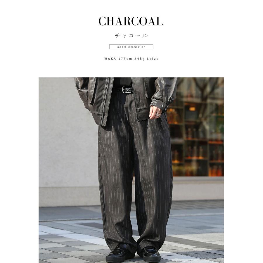 ワイドストライプパンツ メンズ スラックス カーブパンツ バルーンパンツ バギーパンツ ワイドパンツ 太い チノパンツ 極太 オーバーサイズ アメカジ WEB-800 |  | 05