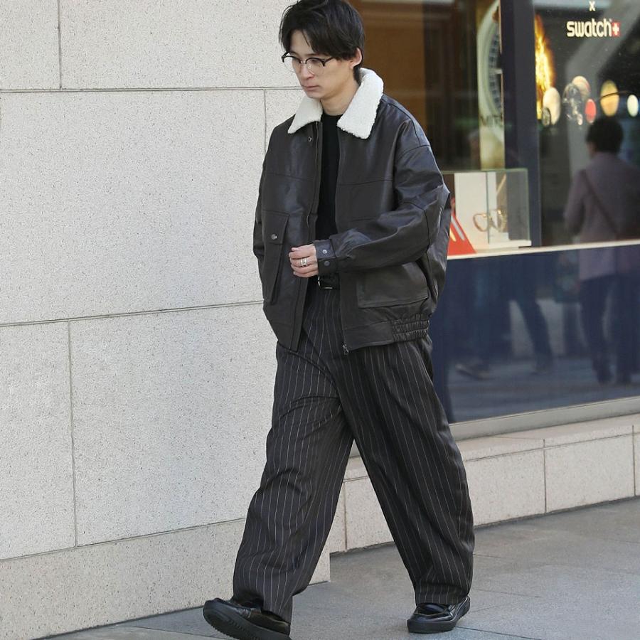 ワイドストライプパンツ メンズ スラックス カーブパンツ バルーンパンツ バギーパンツ ワイドパンツ 太い チノパンツ 極太 オーバーサイズ アメカジ WEB-800 |  | 06