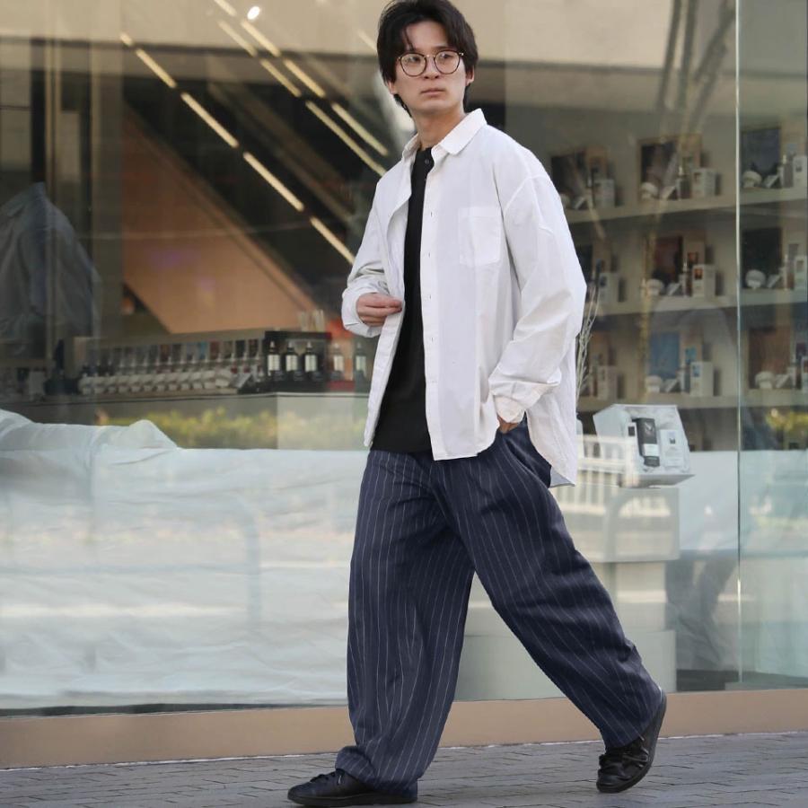 ワイドストライプパンツ メンズ スラックス カーブパンツ バルーンパンツ バギーパンツ ワイドパンツ 太い チノパンツ 極太 オーバーサイズ アメカジ WEB-800 |  | 08