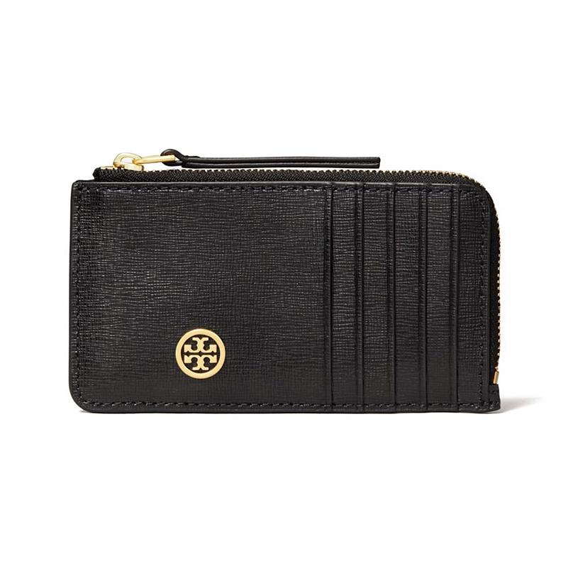 TORY BURCH トリーバーチ 87162 Robinson Top-Zip Card Case ロビンソン トップジップ カードケース ブラック  レディース レザー ホワイトデー ギフト